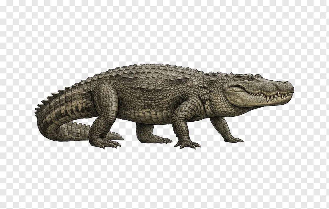 Prehistoric Giant Crocodile PNG Image For Design