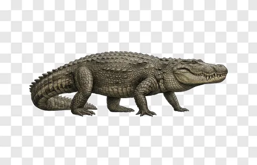 Prehistoric Giant Crocodile PNG Image For Design