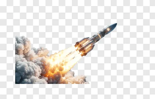 Space Rocket Launch PNG Image For Design