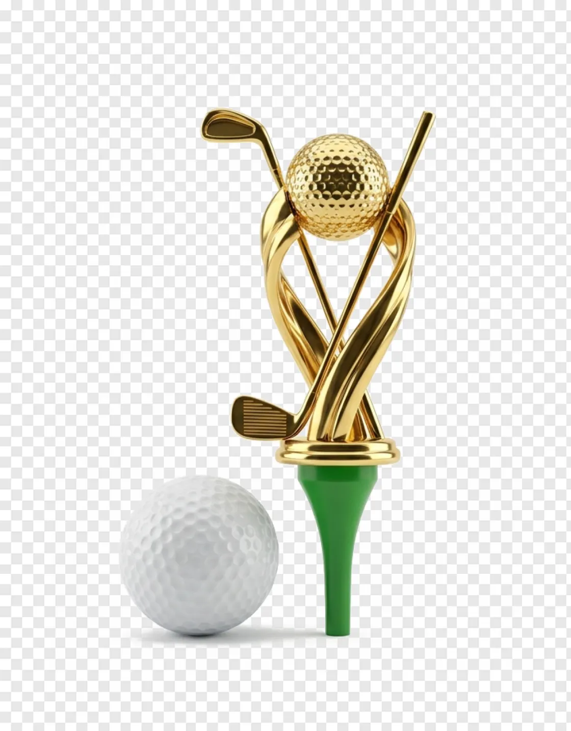Golden Golf Trophy PNG Image For Sports Design