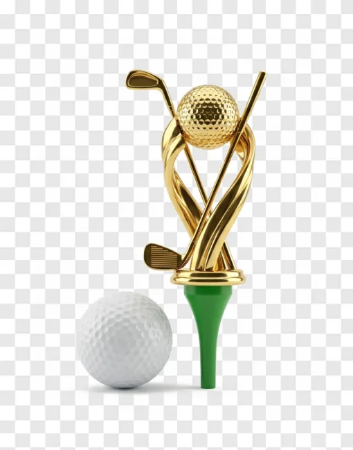 Golden Golf Trophy PNG Image For Sports Design