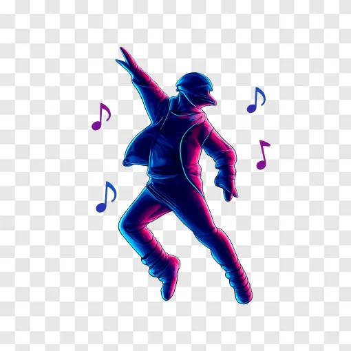 K-Pop Dancer Silhouette PNG Graphic