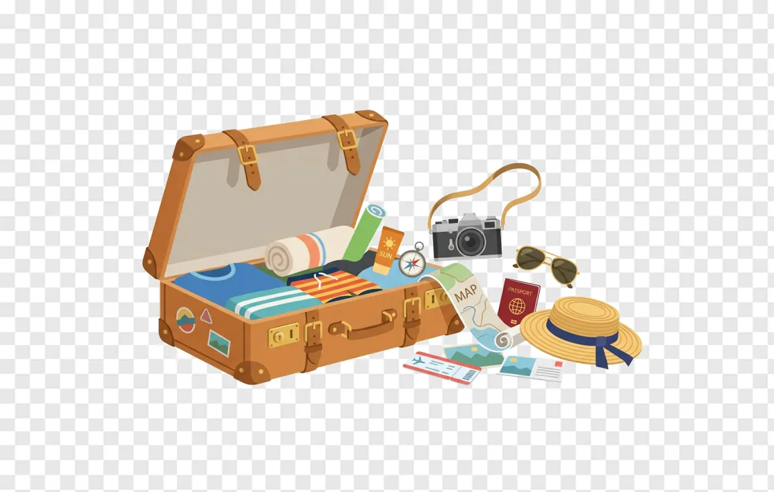 Travel Suitcase PNG Concept For Vacation Designs