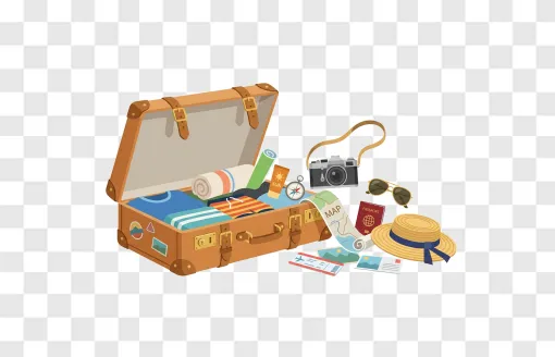 Travel Suitcase PNG Concept For Vacation Designs