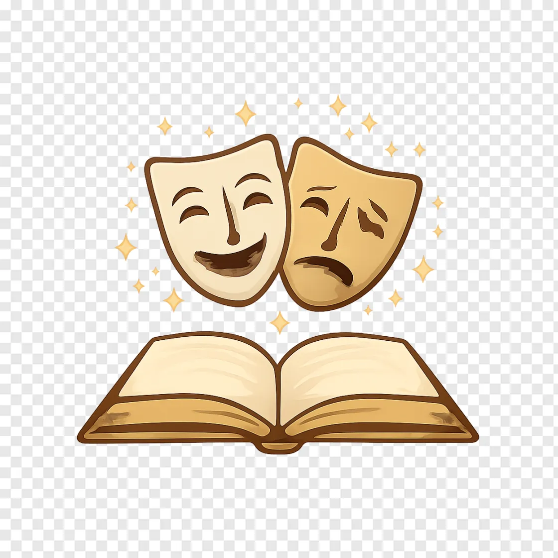 Shakespeare Theater Mask PNG Vector Graphic
