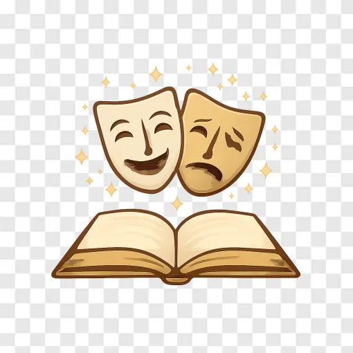 Shakespeare Theater Mask PNG Vector Graphic