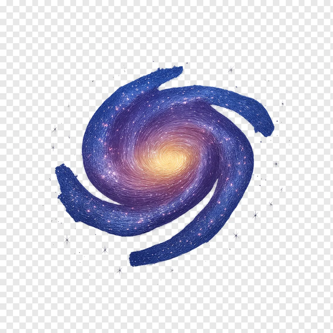 Glowing Spiral Galaxy PNG Transparent Background