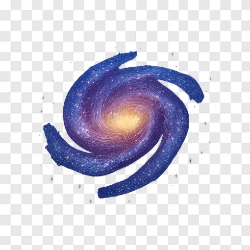 Glowing Spiral Galaxy PNG Transparent Background