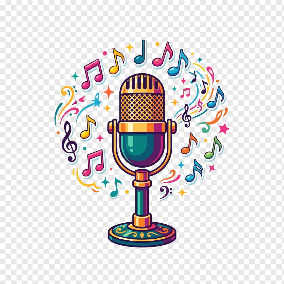 Vintage Microphone Music PNG For Design