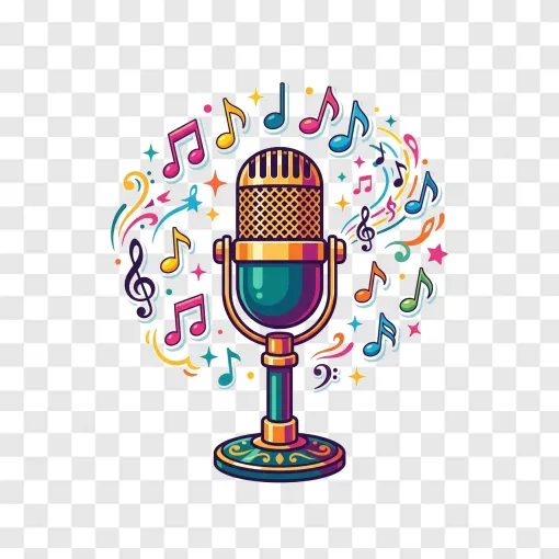 Vintage Microphone Music PNG For Design