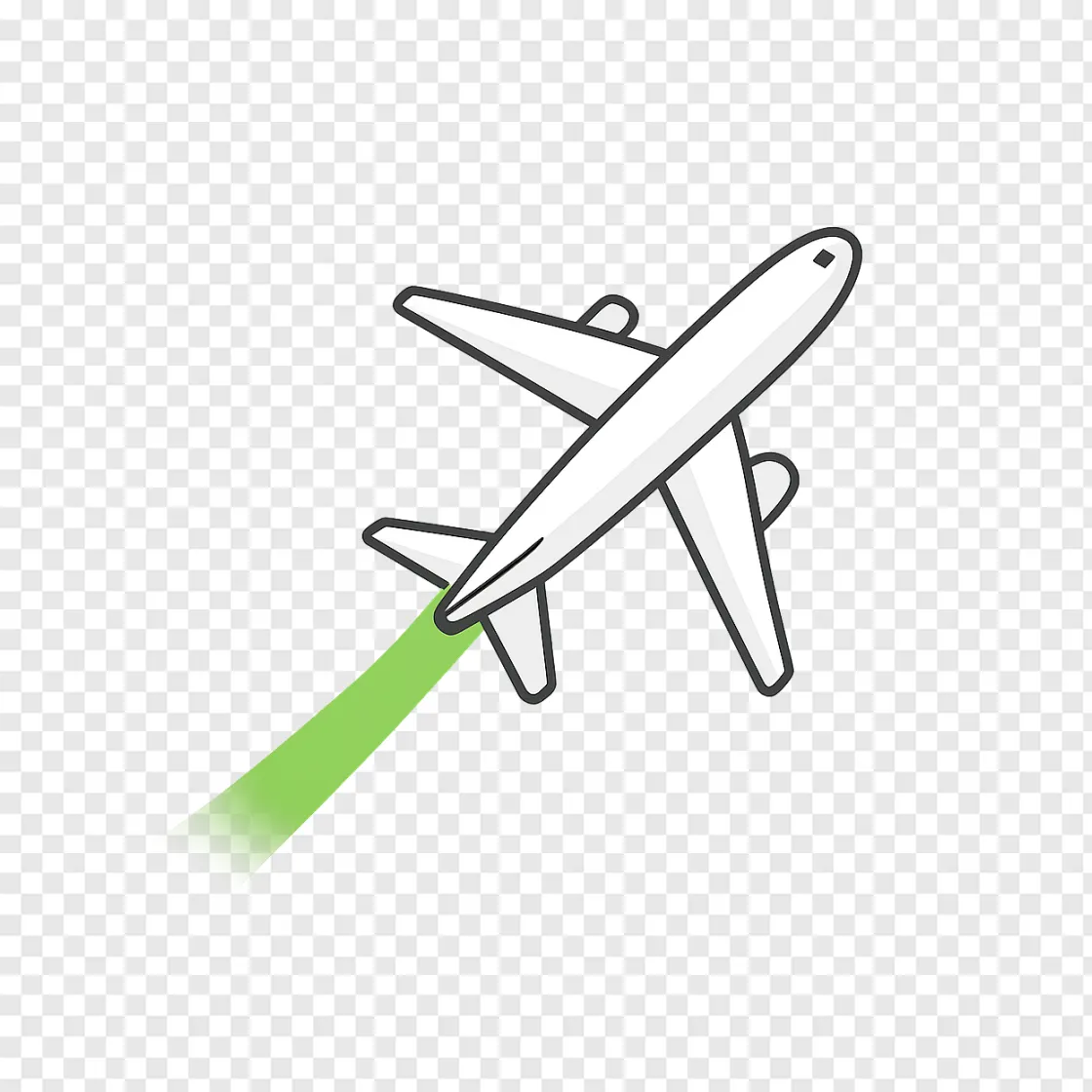Eco Airplane Contrail PNG Vector Graphic
