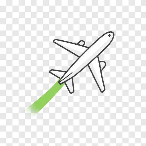 Eco Airplane Contrail PNG Vector Graphic
