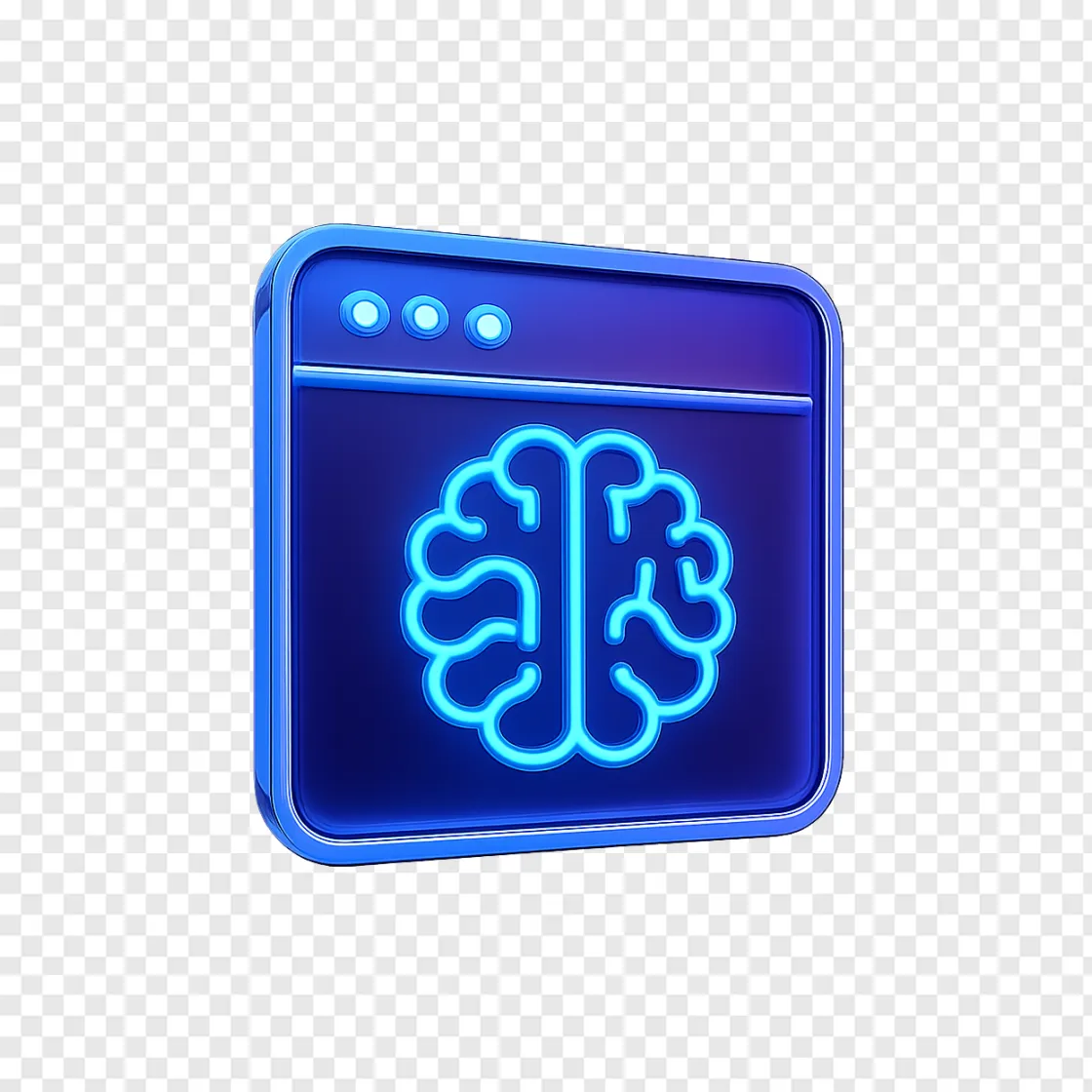 AI Browser Icon PNG For Tech Designs
