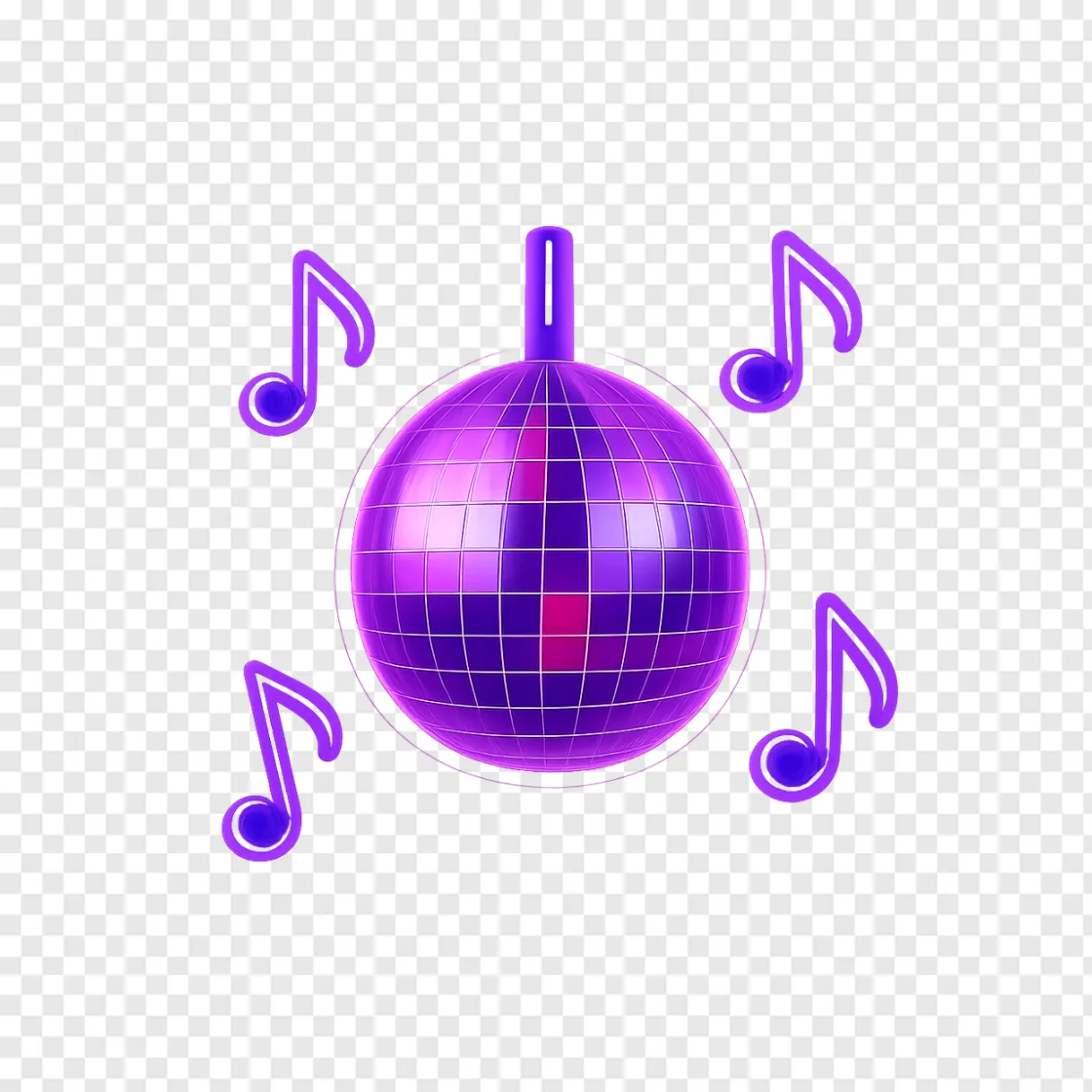 Disco Ball Music PNG Transparent Background