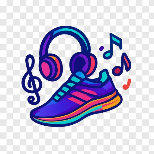 Running Music Icon PNG Transparent Background