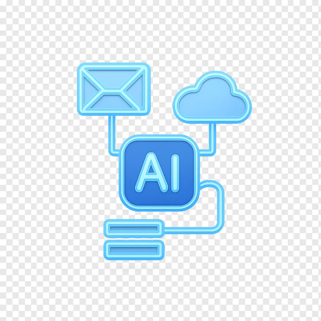AI Workflow Integration Icon PNG For Tech Projects