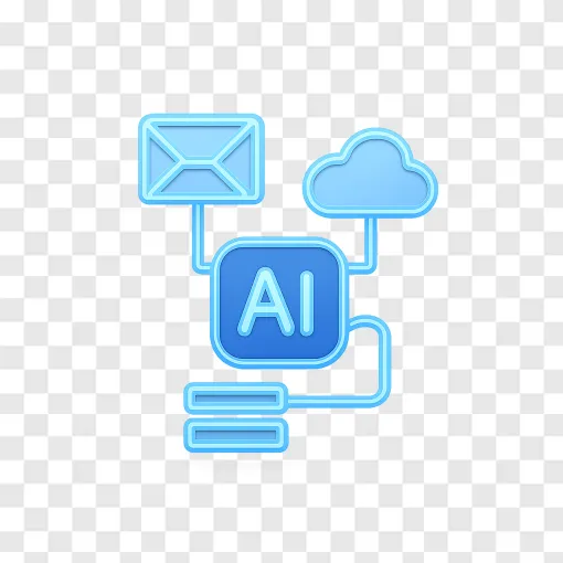 AI Workflow Integration Icon PNG For Tech Projects