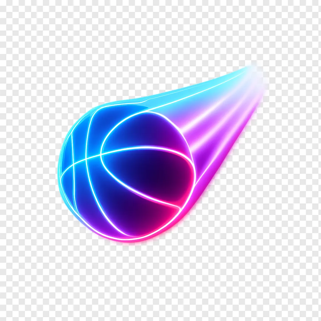Neon Basketball Game Icon PNG