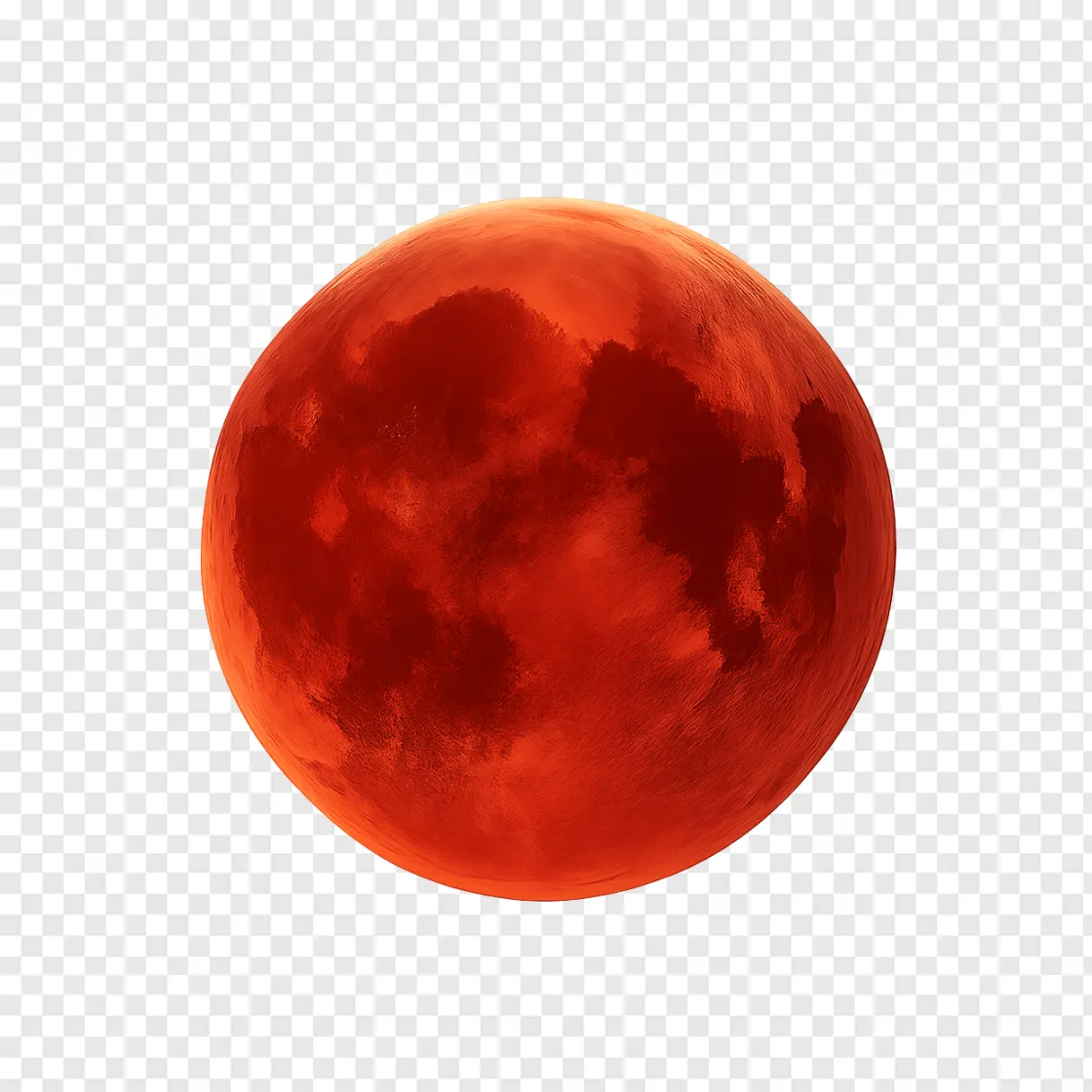 Blood Moon Lunar Eclipse PNG Transparent Image