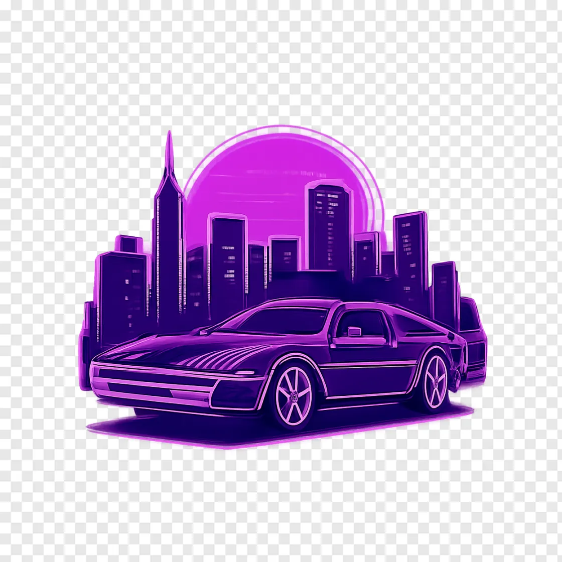 GTA VI Style Cityscape PNG Transparent Background