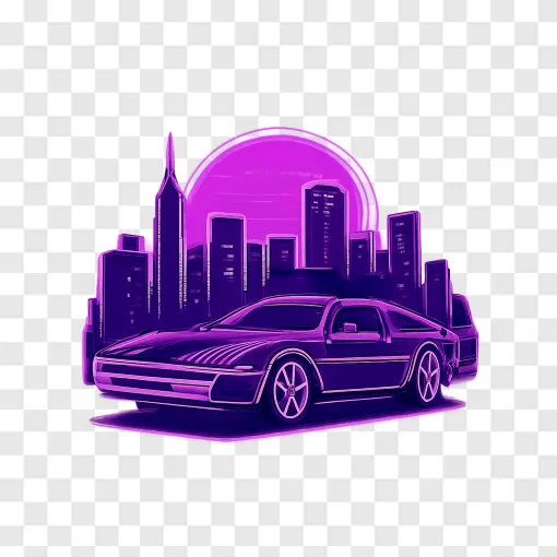 GTA VI Style Cityscape PNG Transparent Background