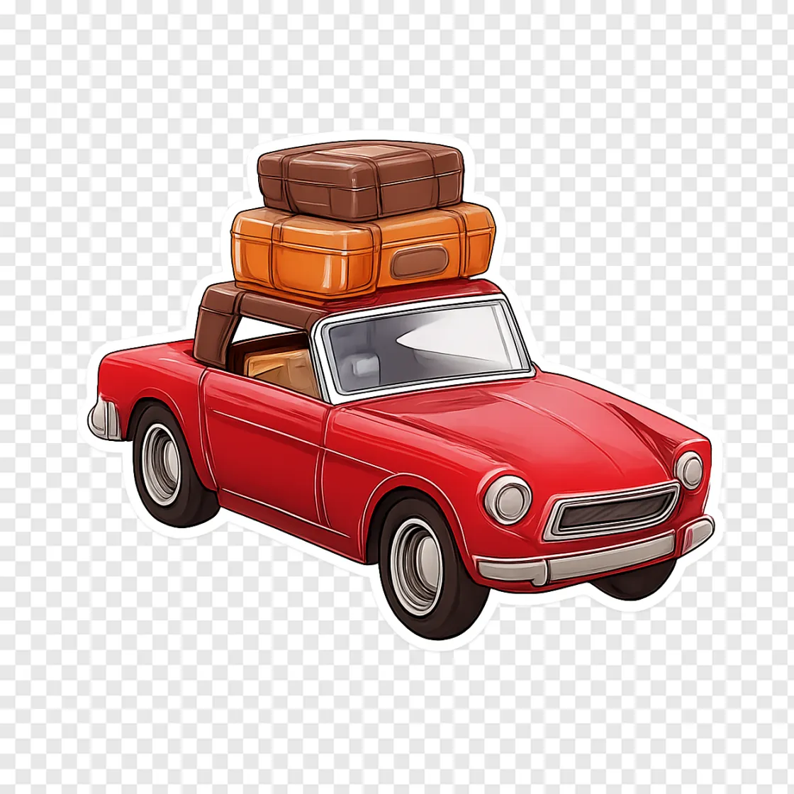 Vintage Travel Car PNG - Free Download