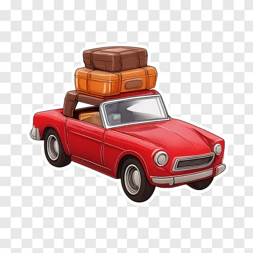 Vintage Travel Car PNG - Free Download