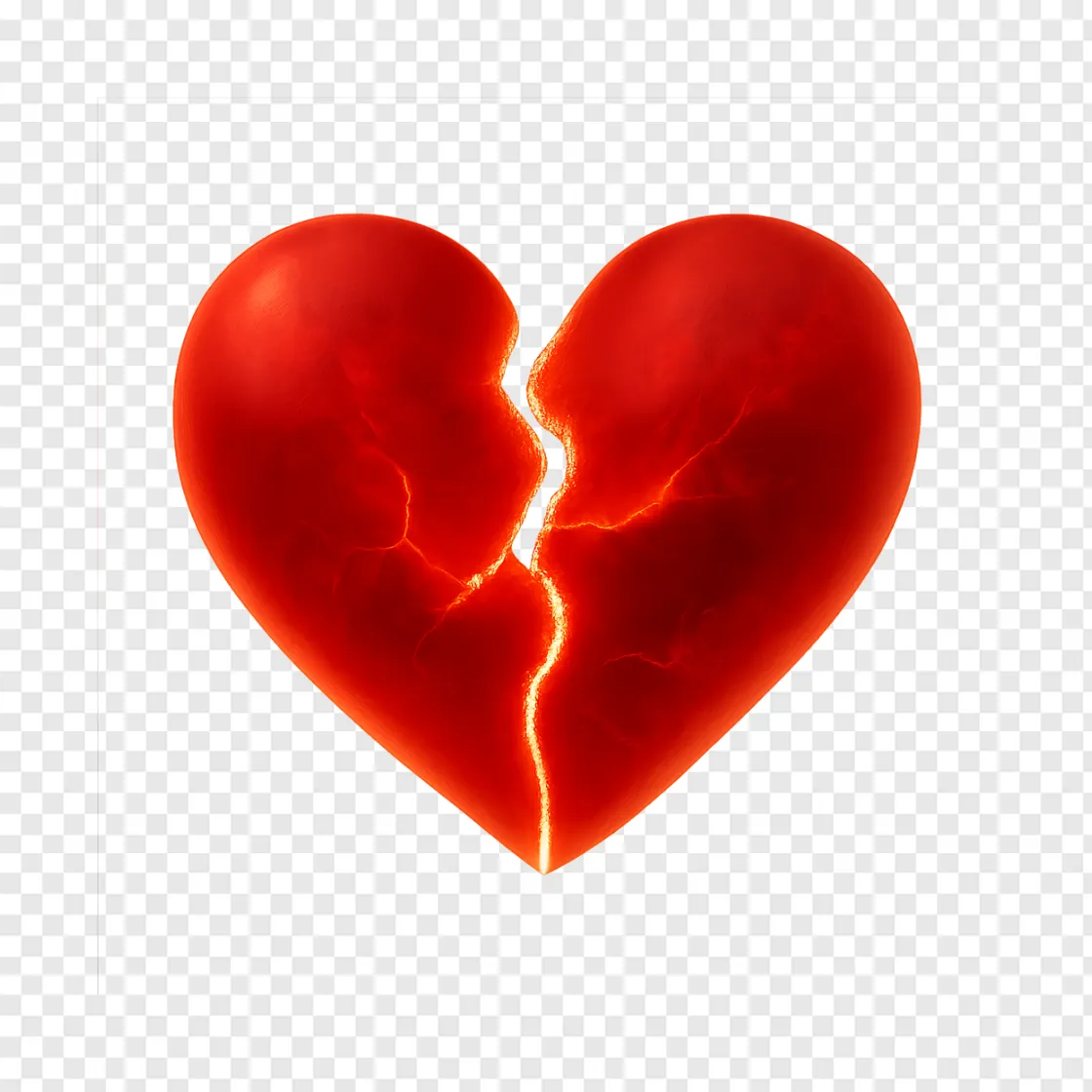 Broken Heart PNG Element For Emotional Designs