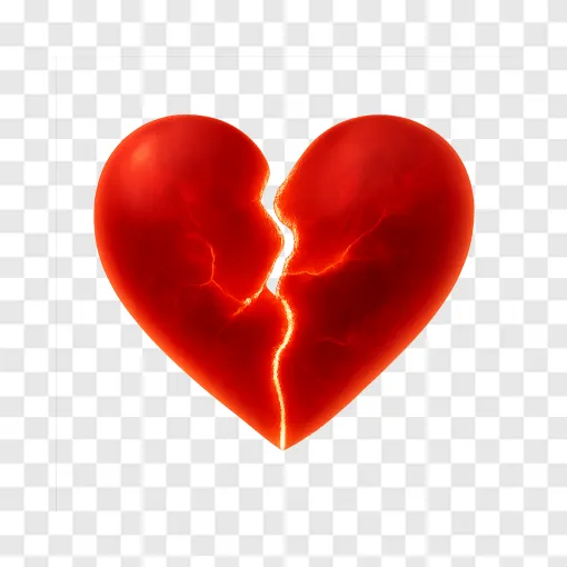 Broken Heart PNG Element For Emotional Designs