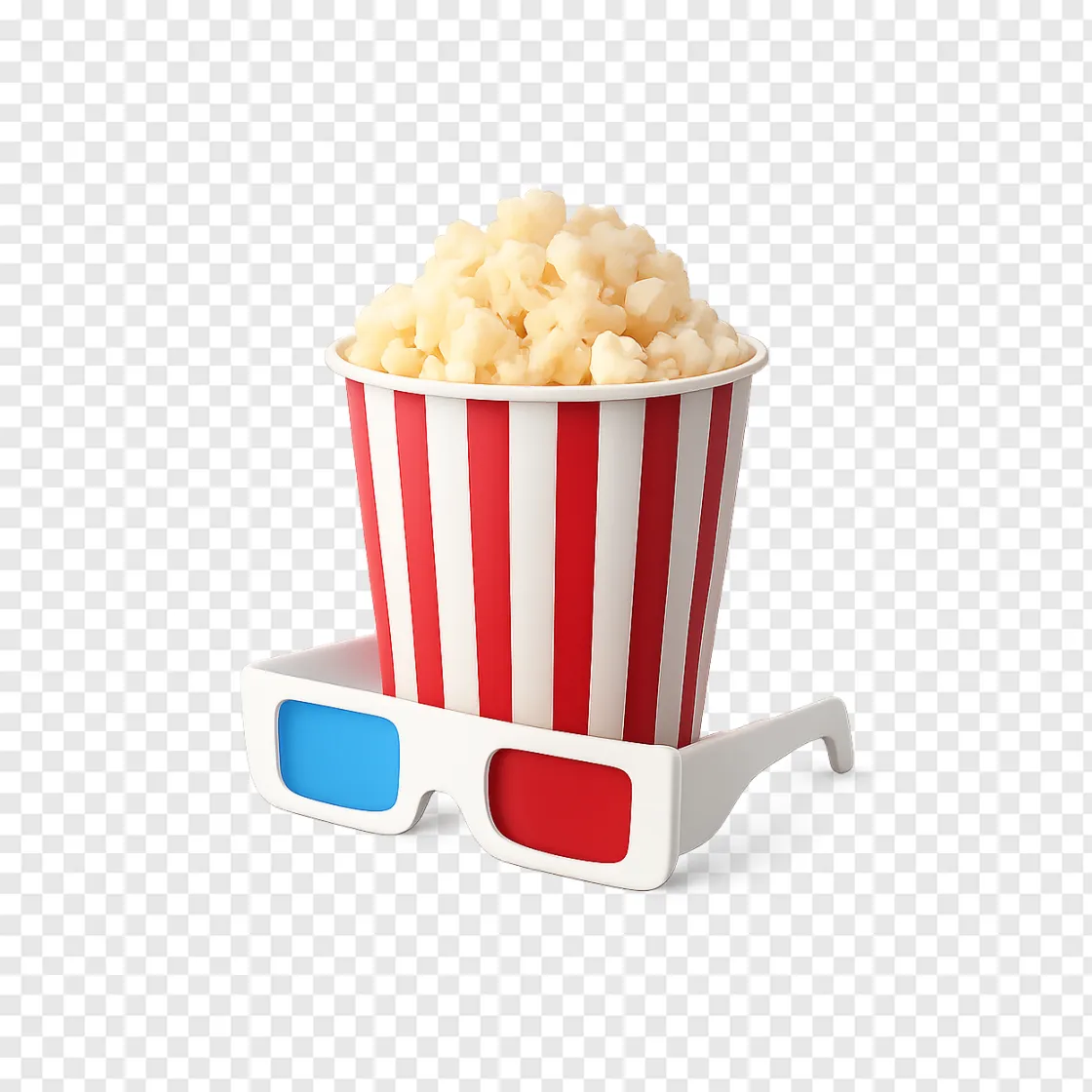 Movie Theater Popcorn Bucket PNG Free Download