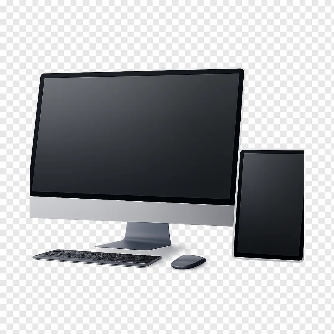 Futuristic Computer Setup PNG For Tech Designs