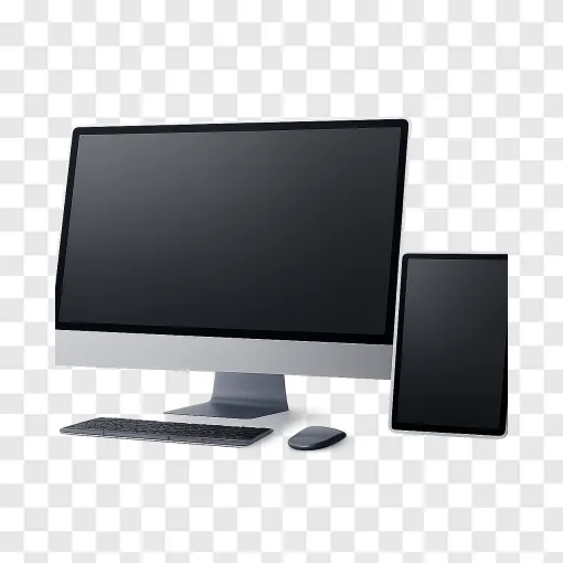Futuristic Computer Setup PNG For Tech Designs