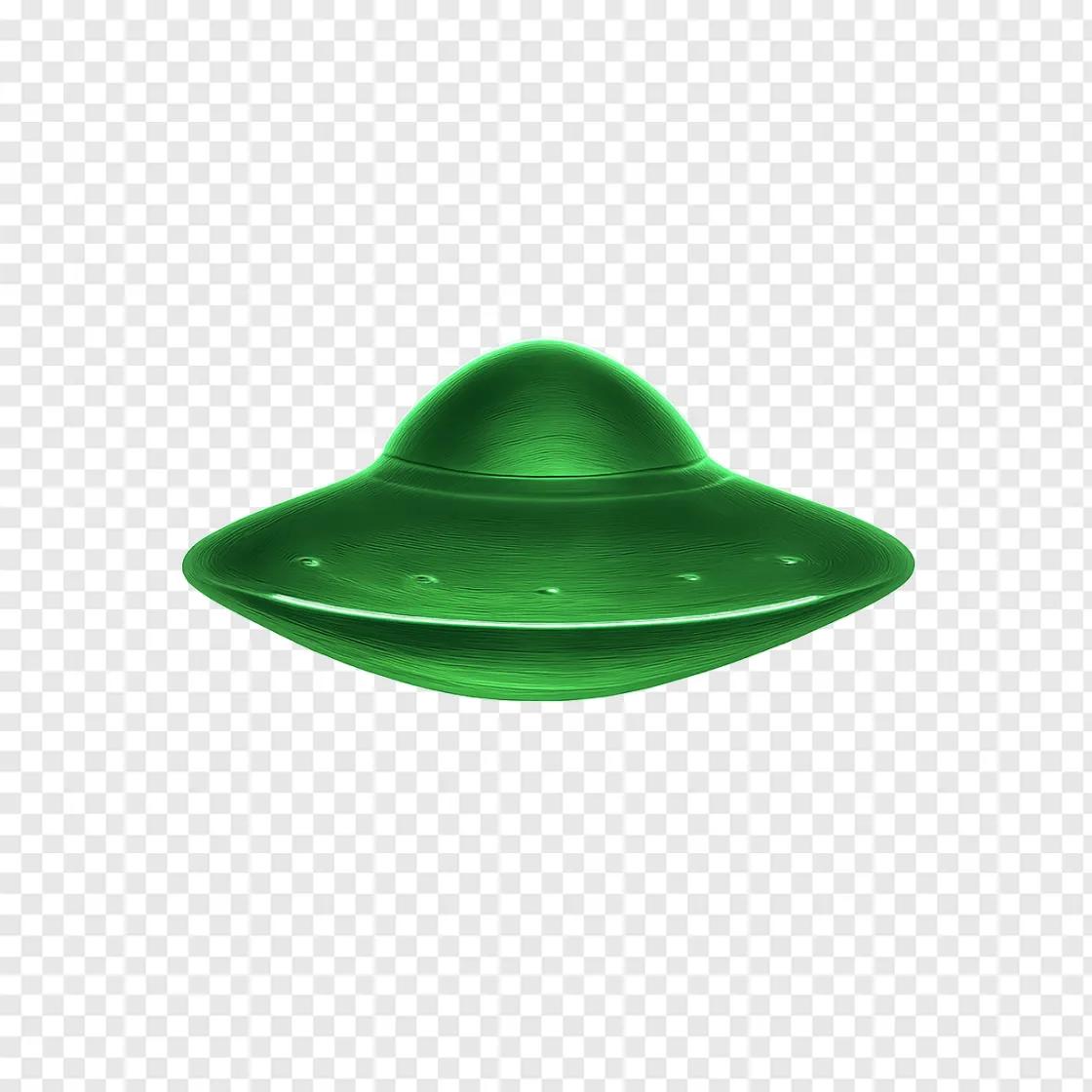 Glowing UFO Sci-Fi PNG Transparent Background