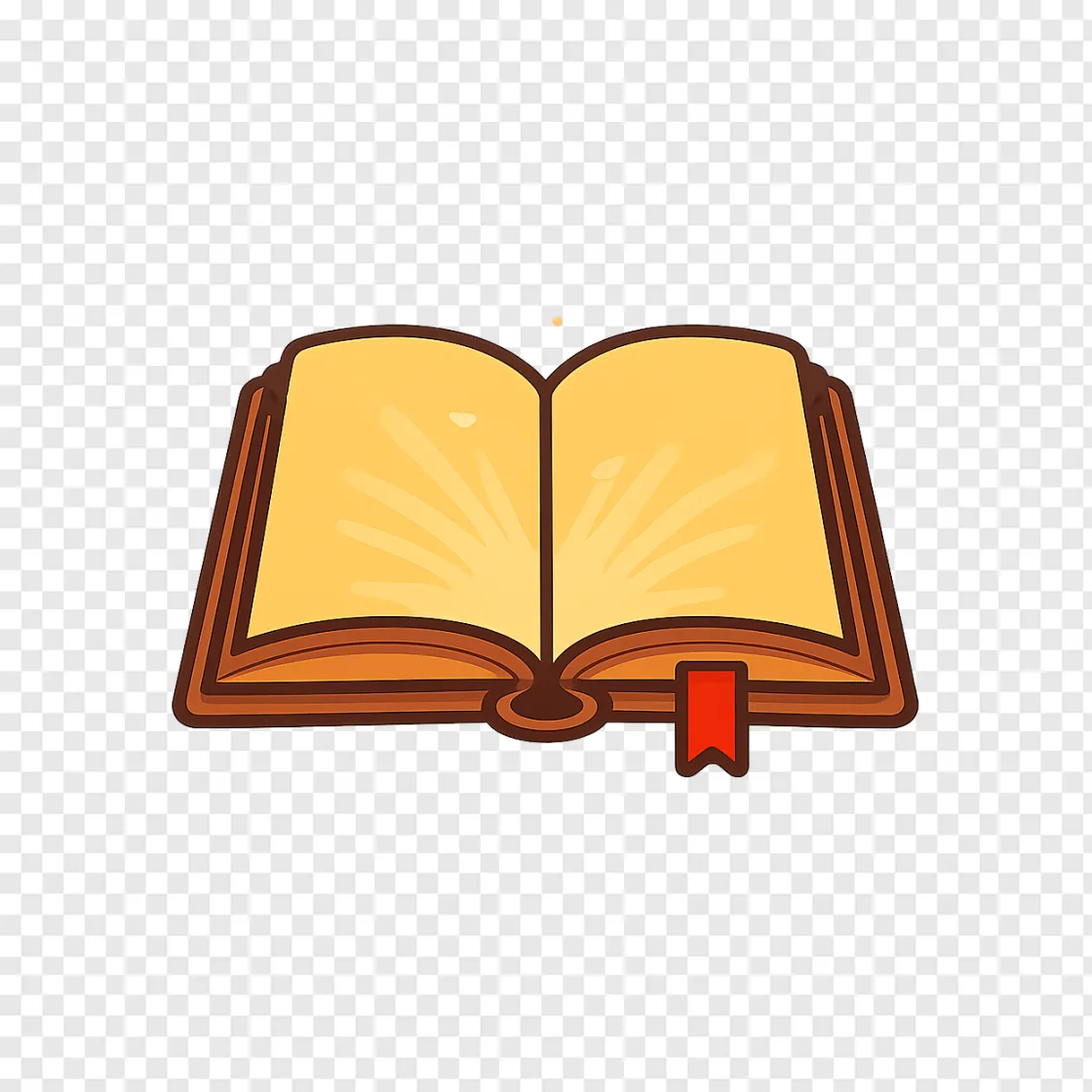 Open Vintage Book PNG Transparent Background