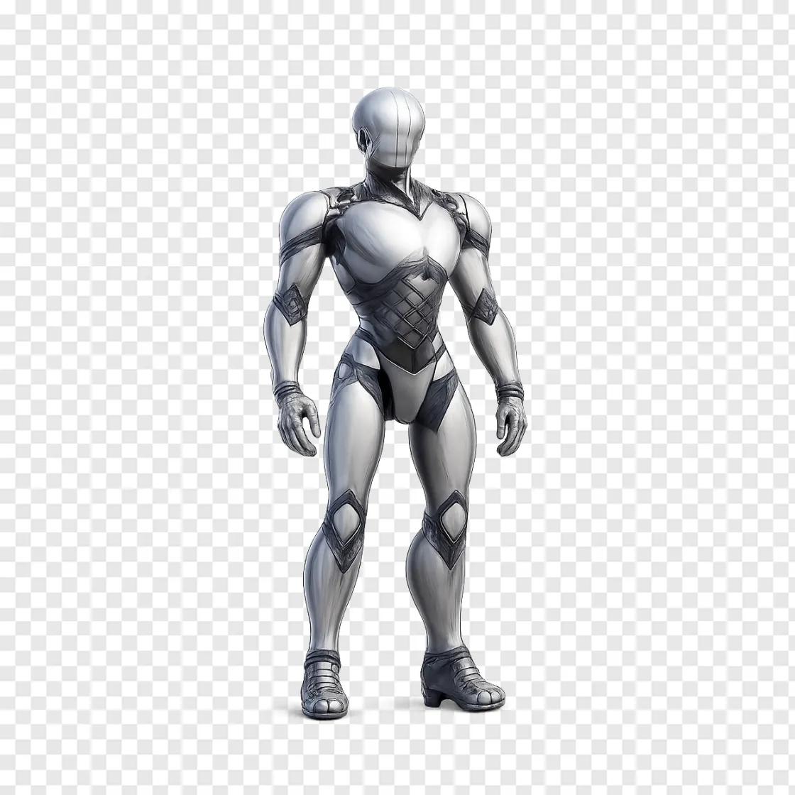 Futuristic Humanoid Robot PNG Transparent Image