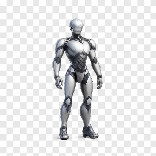 Futuristic Humanoid Robot PNG Transparent Image