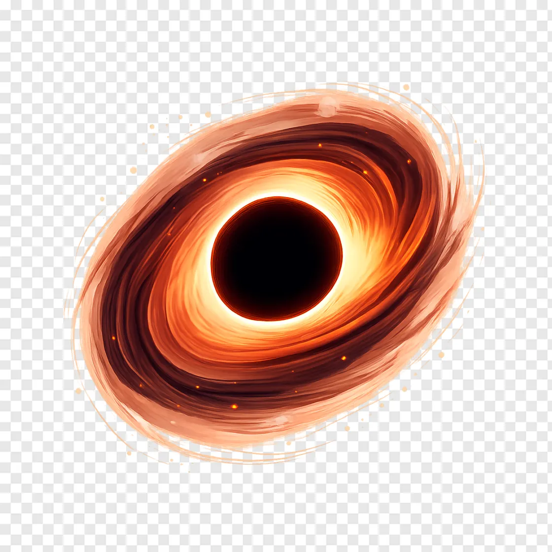 Glowing Black Hole PNG Element For Space Designs