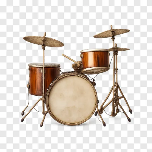 Vintage Drum Kit PNG Transparent Background