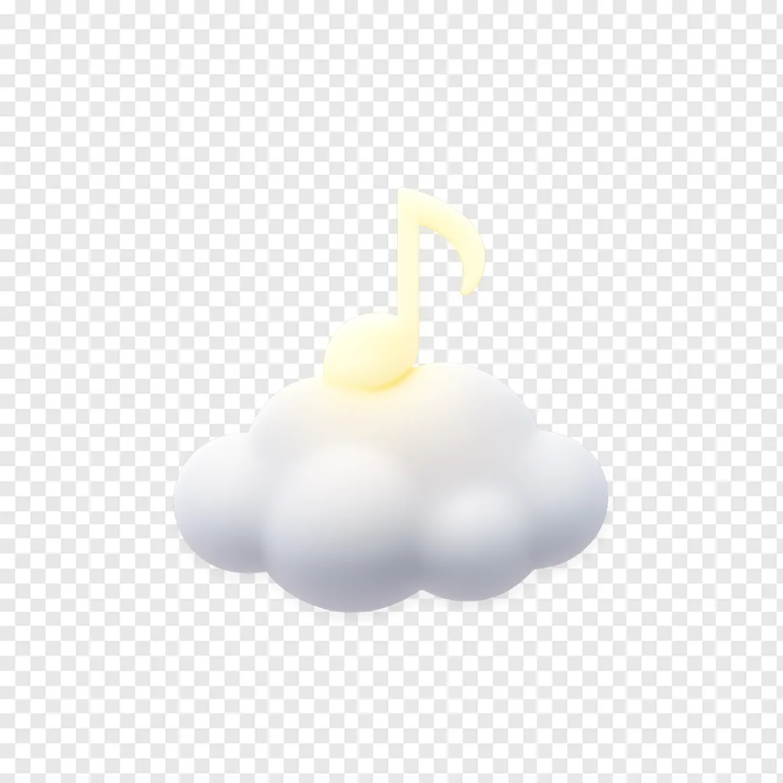 Peaceful Clouds And Music Note PNG
