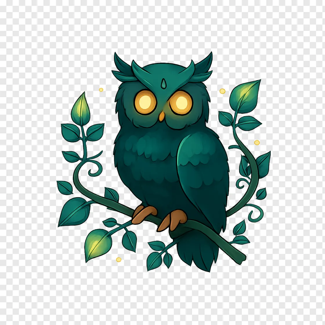 Magical Fantasy Owl PNG Transparent Image