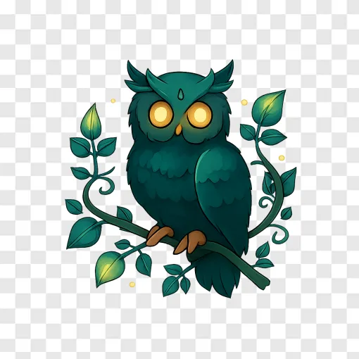 Magical Fantasy Owl PNG Transparent Image