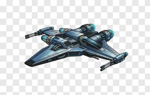 Futuristic Starfighter Spaceship PNG