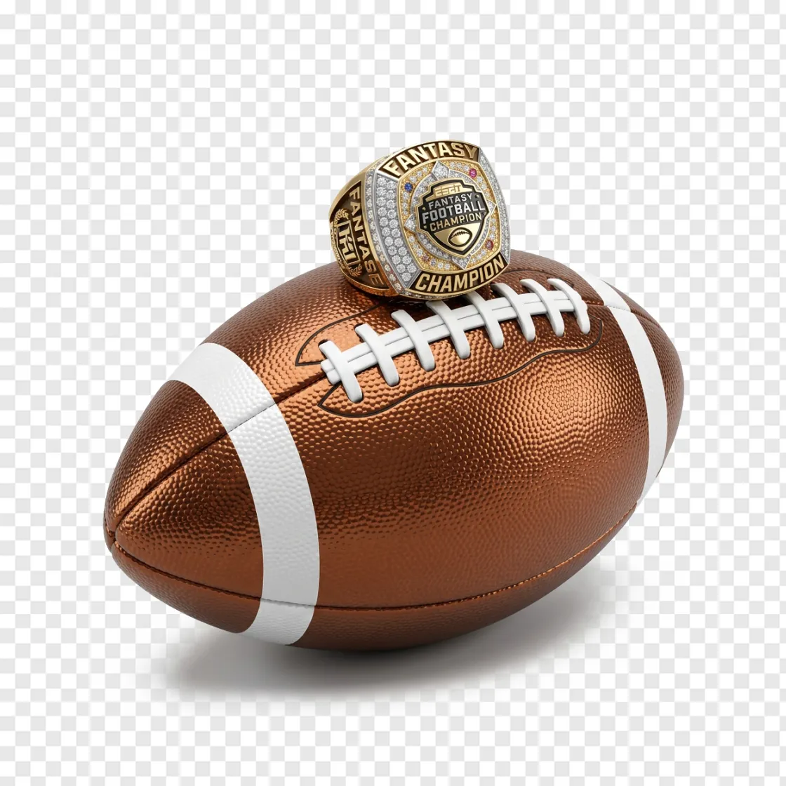 Fantasy Football Championship Ring And Ball PNG