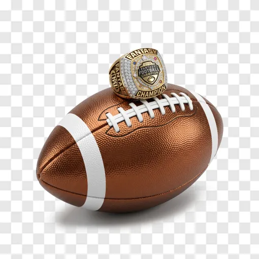 Fantasy Football Championship Ring And Ball PNG