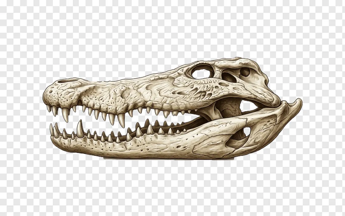 Prehistoric Crocodile Skull PNG Transparent Image