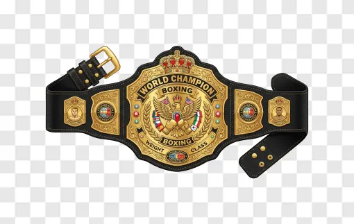 Golden Boxing Belt PNG Transparent Image