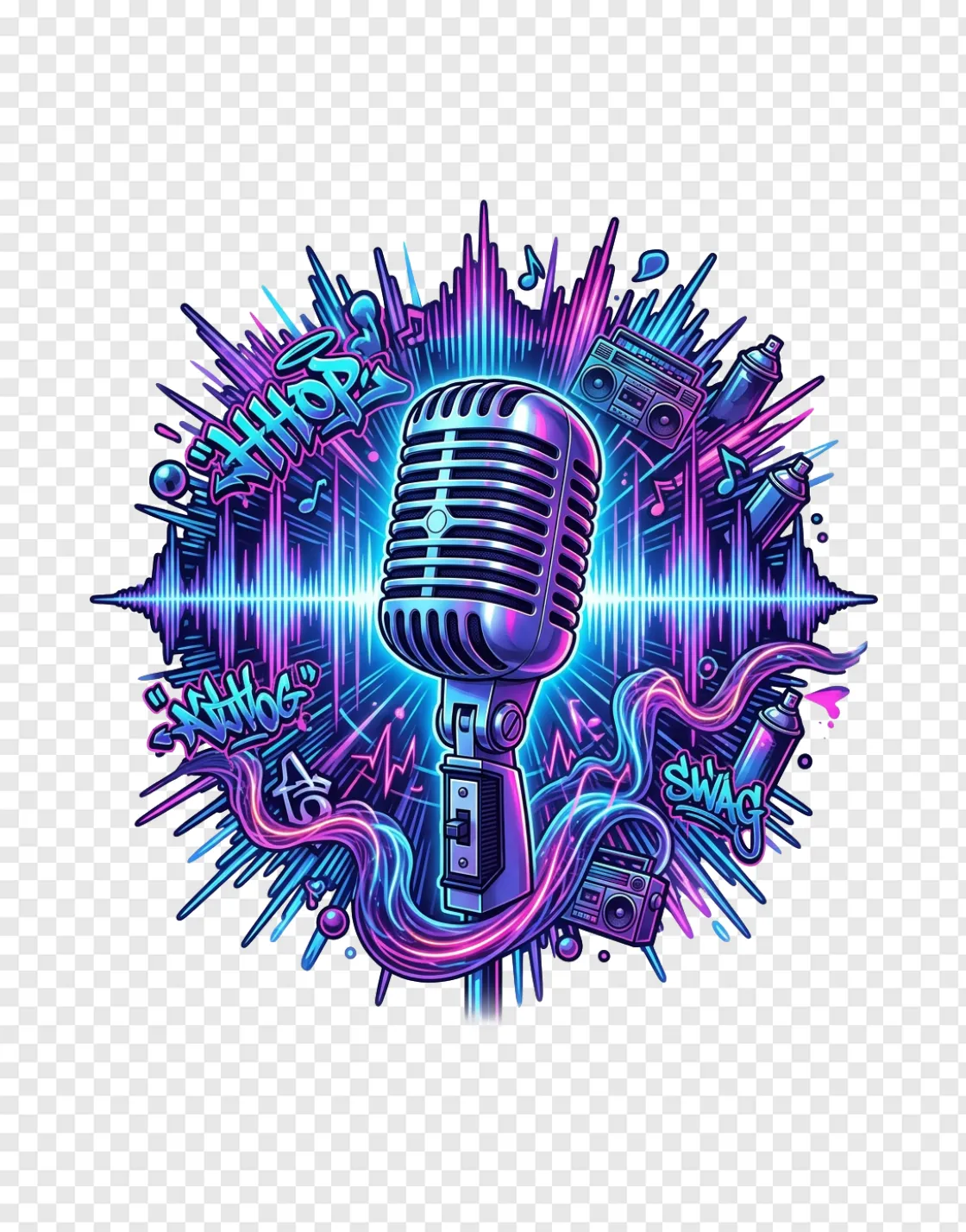 Hip Hop Microphone PNG Image For Music Designs