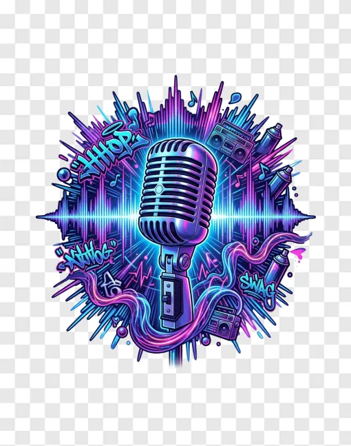 Hip Hop Microphone PNG Image For Music Designs