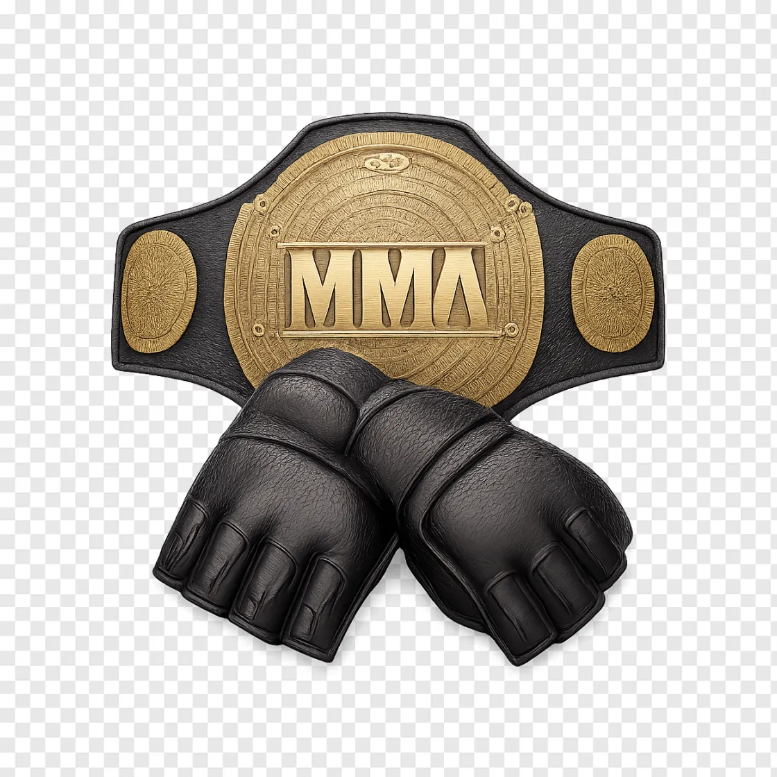 UFC Championship Belt And MMA Gloves PNG