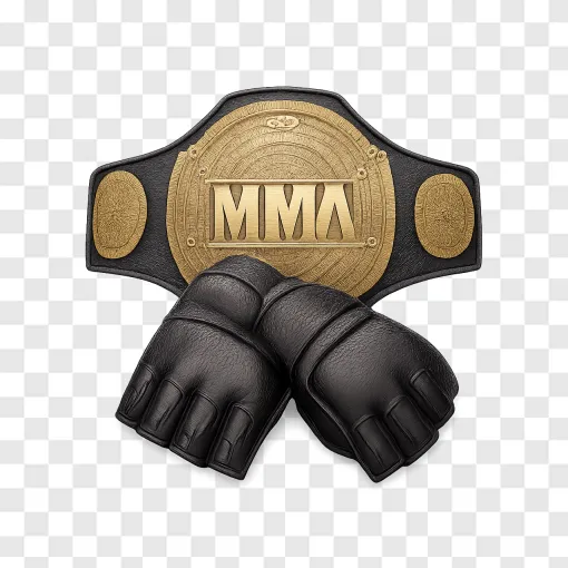 UFC Championship Belt And MMA Gloves PNG